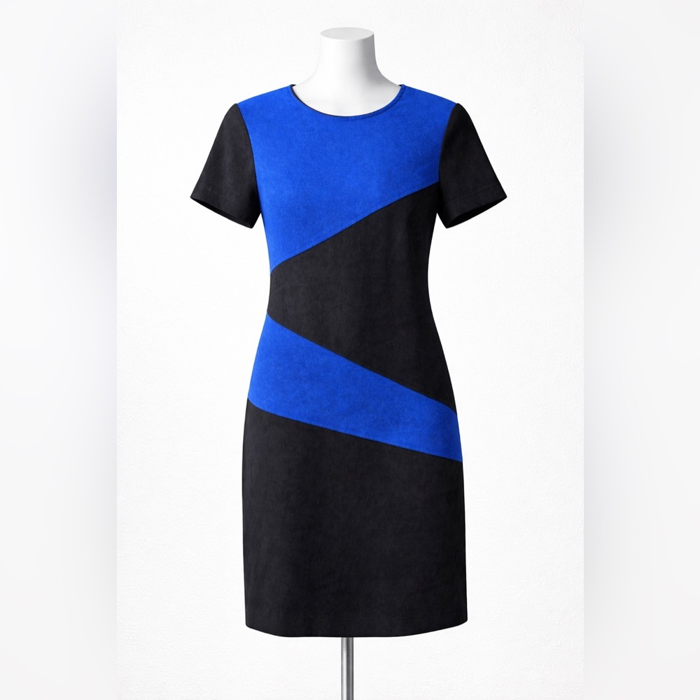 Jessica Howard Blue and Black Midi Dress